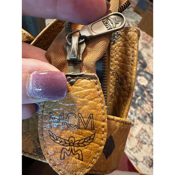 MCM Cognac Visetos Coated Canvas Tote Bag - Picture 6 of 8